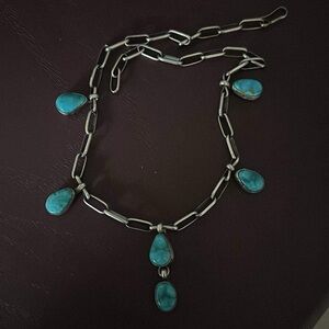 Turquoise and sterling silver necklace